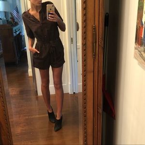Brown romper with sash